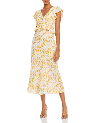 knee length dresses for ladies Blue Marble Print Short Sleeve Belted Wrap Midi Dress  AX Paris US