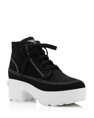 black canvas platform sneakers