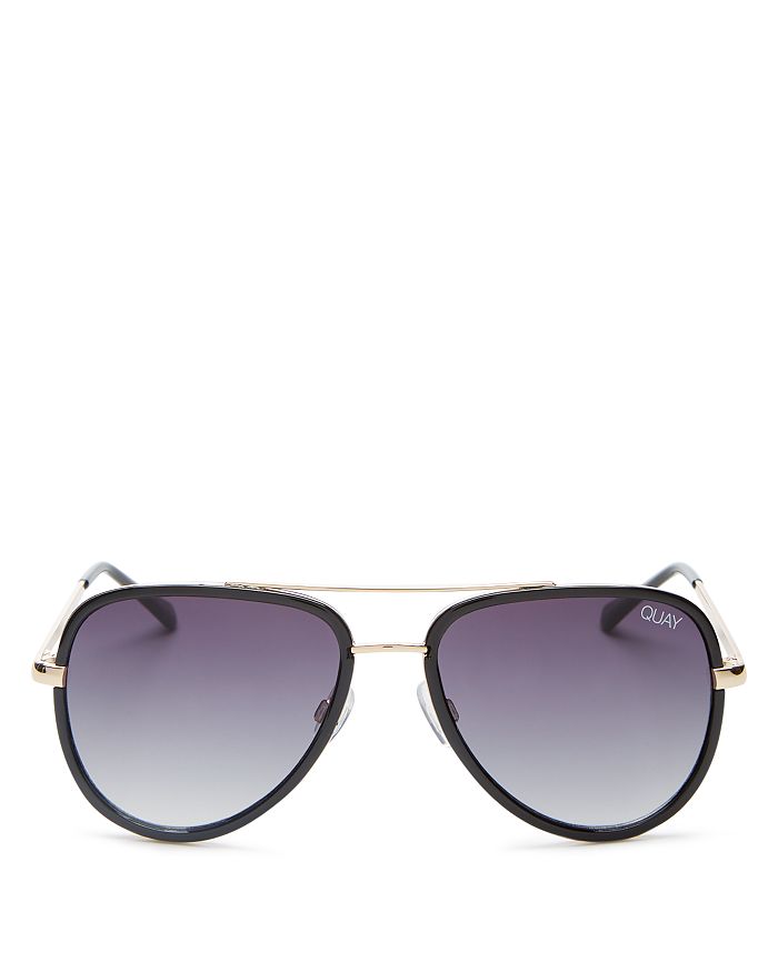 Quay Women's All In Mini Brow Bar Aviator Sunglasses, 59mm In Black/smoke Gradient