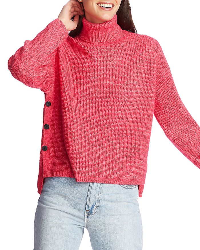 Waffle knit hot sale turtleneck sweater