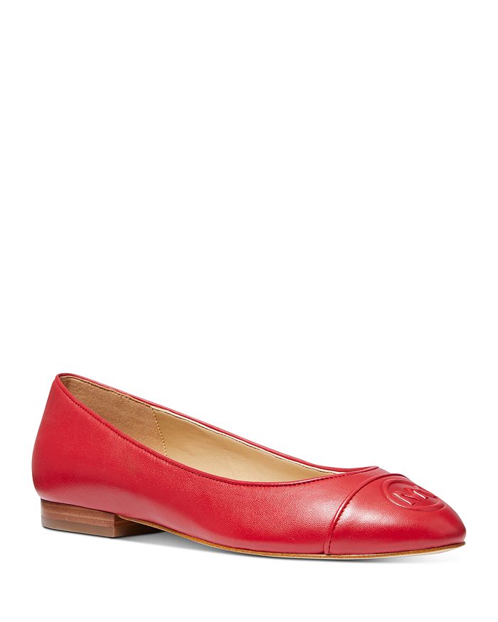 Michael Michael Kors Women's Dylyn Cap-toe Flats In Bright Red