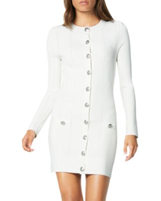 button front sweater dress