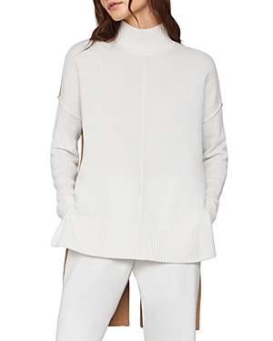 Bcbgmaxazria Color-block Tunic Sweater In Gardenia Combo