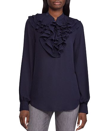 Pleated ruffled top