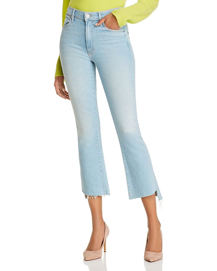 MOTHER THE INSIDER CROP STEP FRAY FLARED JEANS IN FRESH CATCH,1157-470