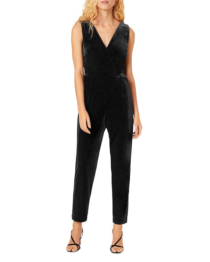 FRENCH CONNECTION Marie Stina Velvet V-Neck Jumpsuit | Bloomingdale's