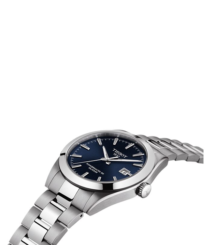 Shop Tissot Gentleman Powermatic 80 Watch, 40mm In Blue/silver