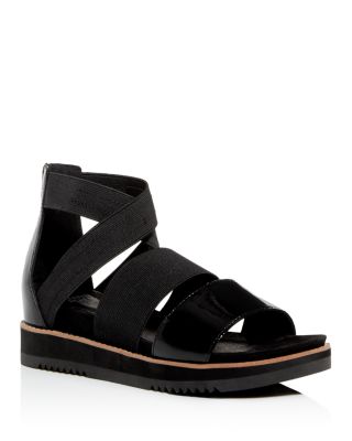 black strappy platform sandals