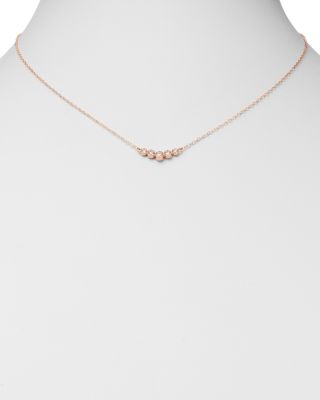 Diamond Bar Station Necklace in 14K Rose Gold, 0.25 tcw 
