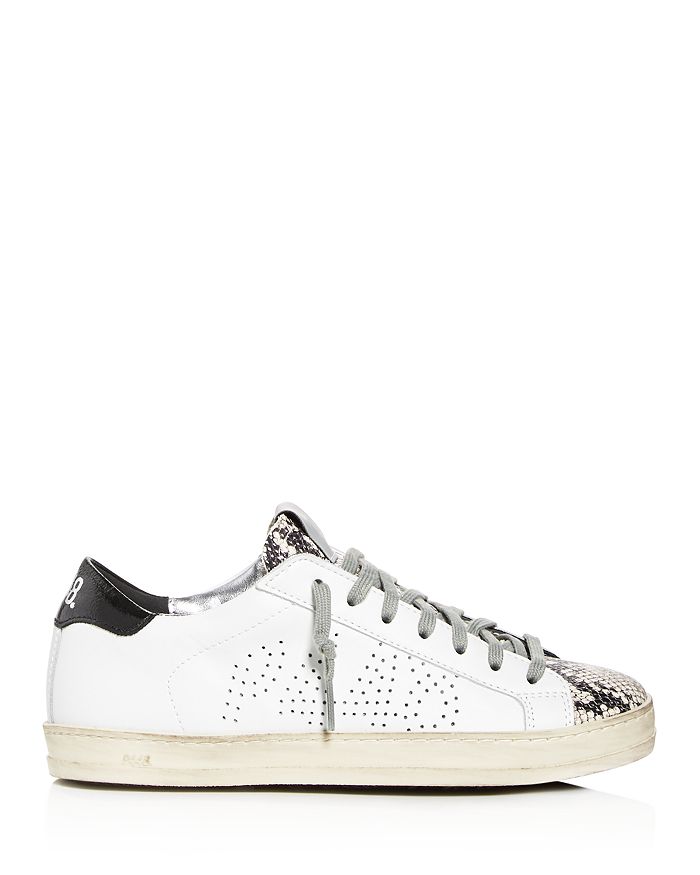 P448 Women's John Embellished Low-top Sneakers In Whi/silpy | ModeSens