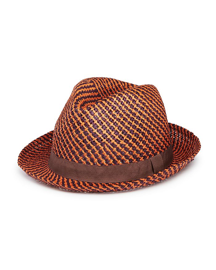 Paul Smith Woven Trilby Hat In Purple / Orange