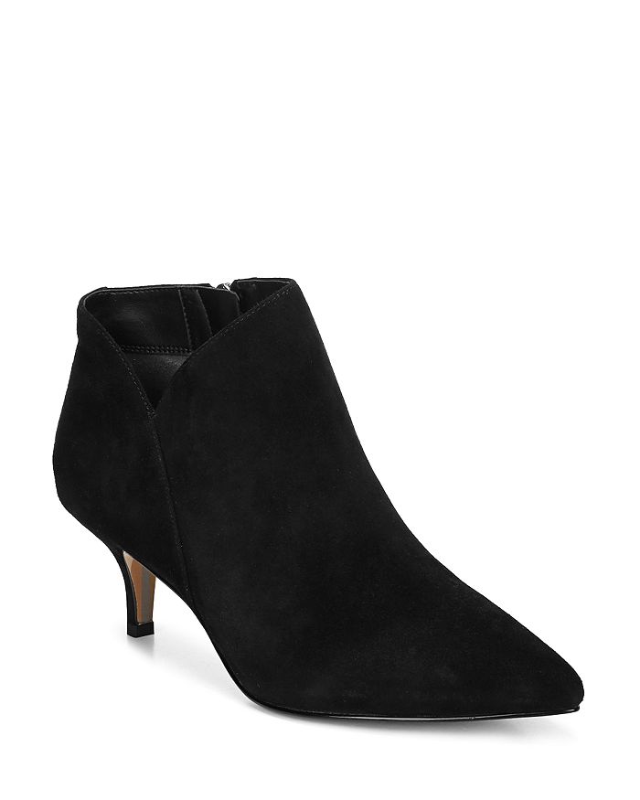 Sam Edelman Women's Kadison Kitten Heel Ankle Booties In Black Suede