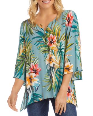 Karen Kane Tropical-Floral Top | Bloomingdale's