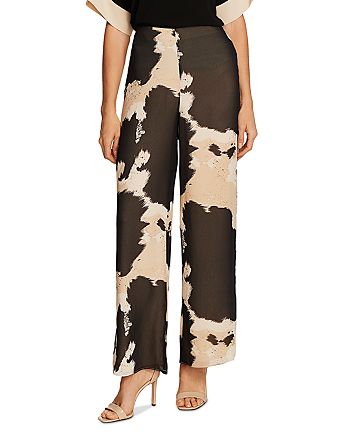 VINCE CAMUTO - Abstract Cow Print Wide-Leg Pants