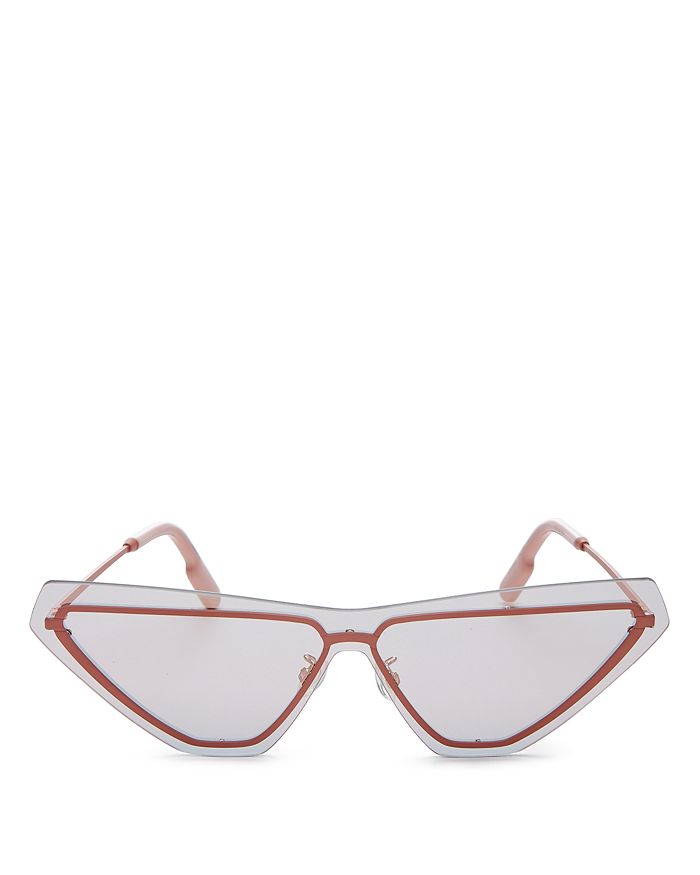 Kenzo Women's Slim Shield Cat Eye Sunglasses, 149mm In Matte Pink/smoke Mirrored