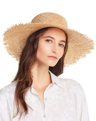 Color Aruba Frayed Straw Boater Hat 