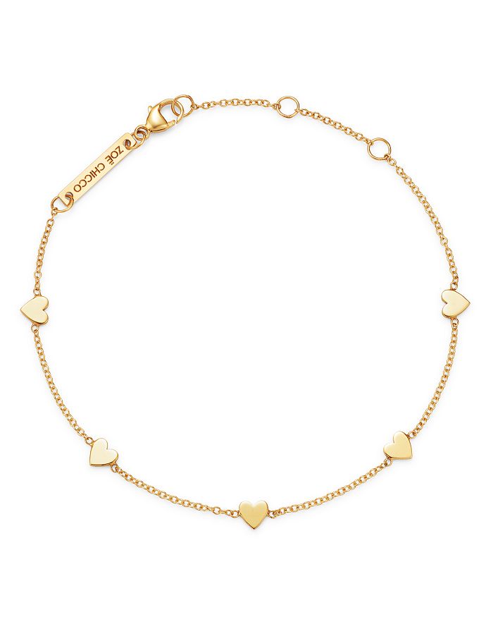 14K Gold Itty Bitty Heart Bracelet