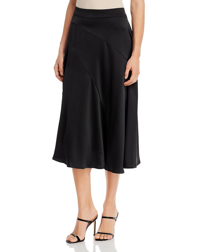 Vero Moda Gabbi Seamed-front Slip Skirt In Black