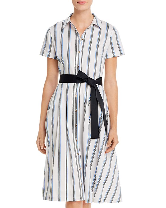 Karl Lagerfeld Striped Shirt Dress In Soft White/blue | ModeSens