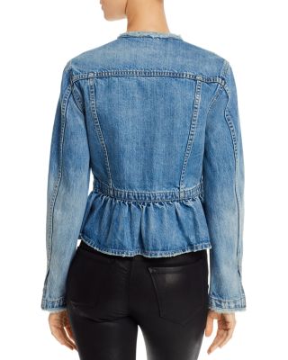 guess cotton denim peplum jacket