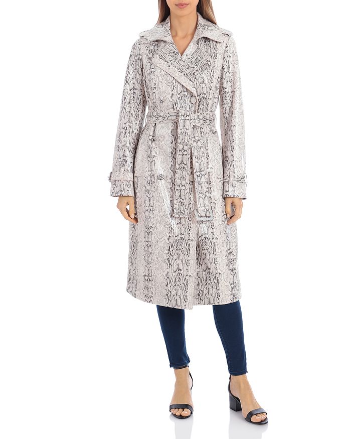 AVEC LES FILLES SNAKE PRINT DOUBLE-BREASTED TRENCH COAT,67437