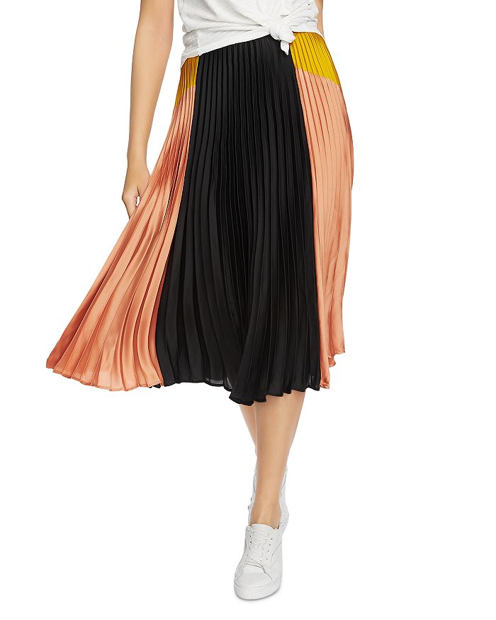 1.STATE COLOR-BLOCK PLEATED SKIRT,8120401