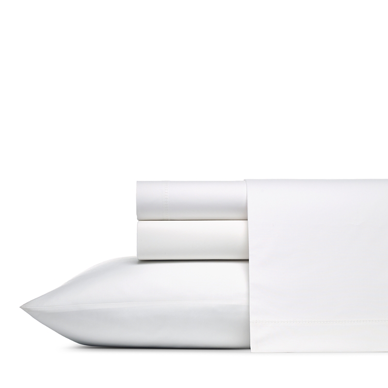 Vera Wang Solid Cotton Percale Sheet Set, King In White
