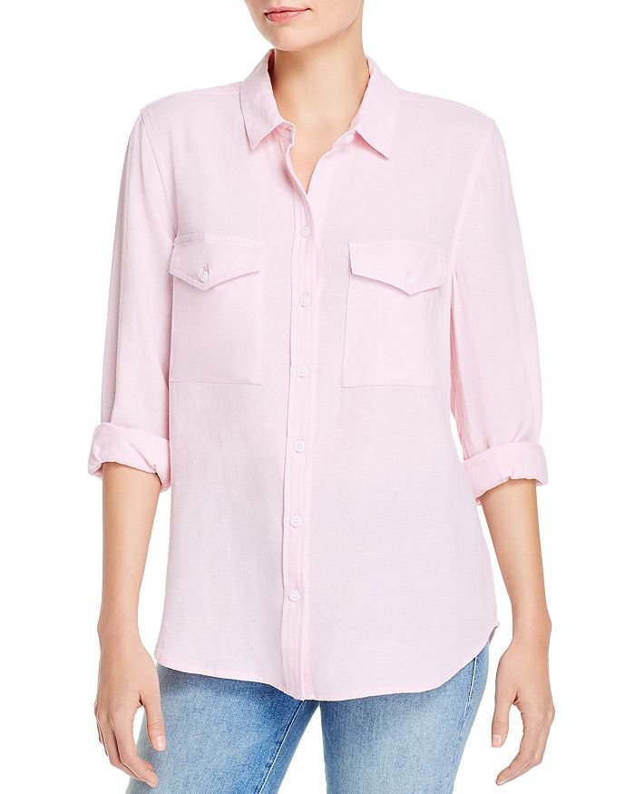 Beachlunchlounge Kallie Button-front Shirt In Pink