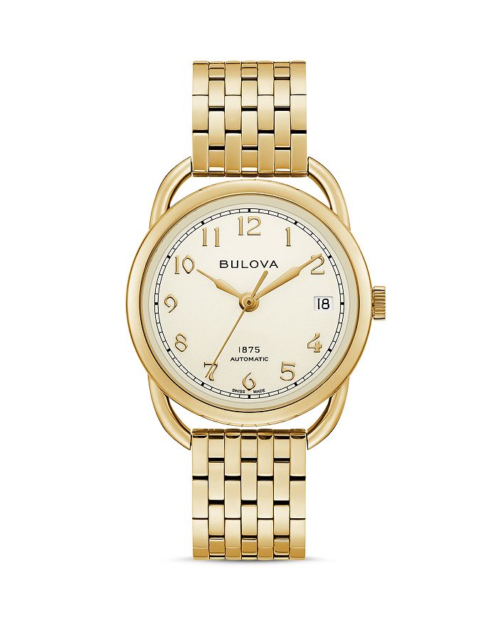 Shop Bulova Limited Edition Joseph  Commodore Stainless Steel Bracelet Automatic Watch, 34mm In White/gold