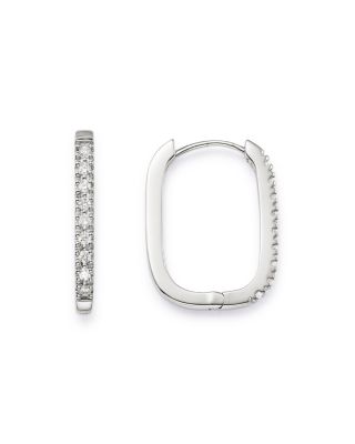 Bloomingdale's Diamond Square Hoop Earrings in 14K White Gold, 0.16 ct.t.w. 