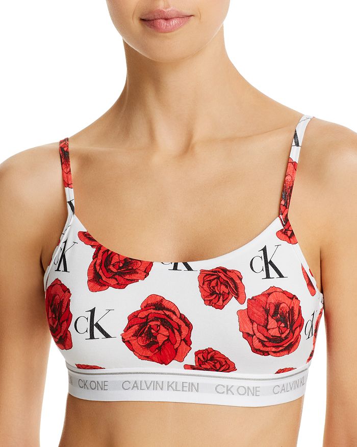 Calvin Klein Ck One Cotton-blend Bralette In Charming Roses