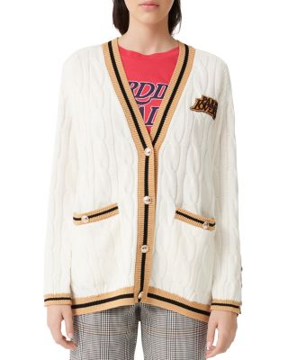 maje cardigan with contrast stripes
