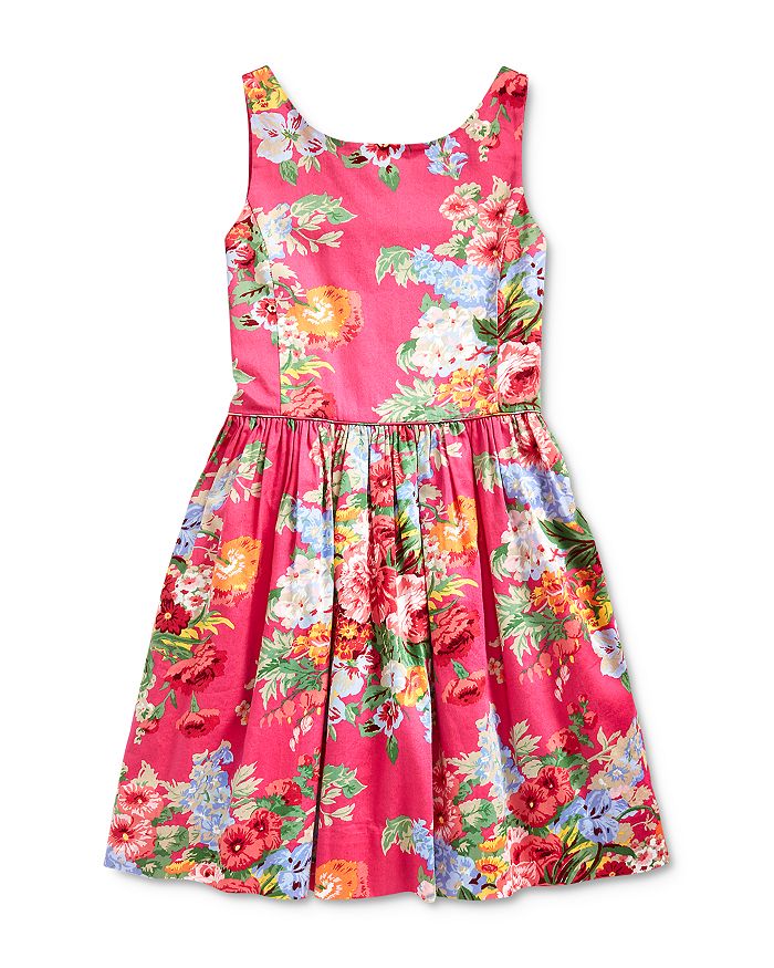 Ralph Lauren Girls' Floral Sateen Dress - Big Kid | Bloomingdale's