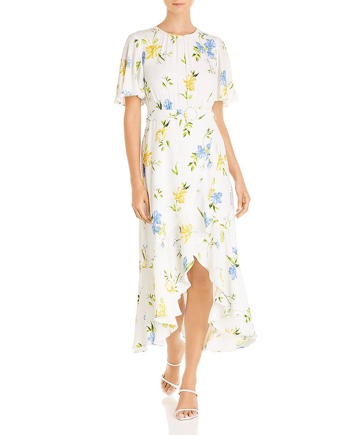 French Connection Emina Floral Print Maxi Dress In Summer White