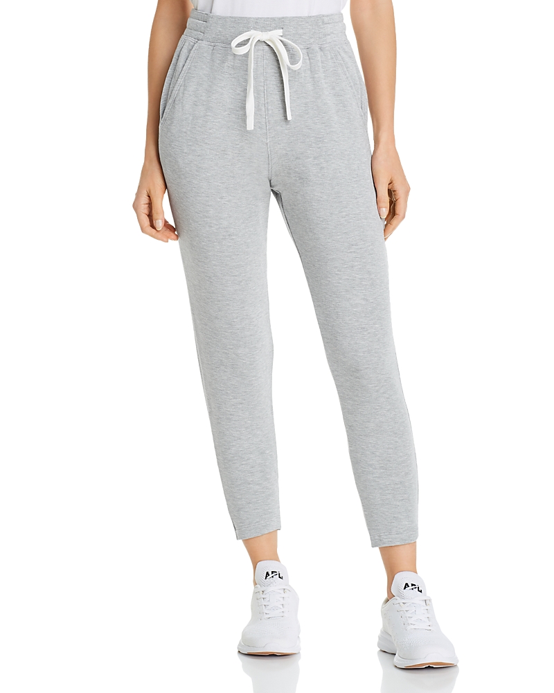 Splits59 Reena 7/8 Fleece Sweatpant - Heather Grey/off White - Size L In Heather Gray/off White