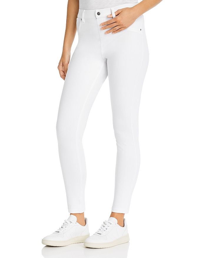 Shop Hue Ultra-soft High-waisted Denim Leggings In White