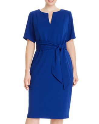 Adrianna Papell Plus Knit Crepe Tie Sheath Dress | Bloomingdale's