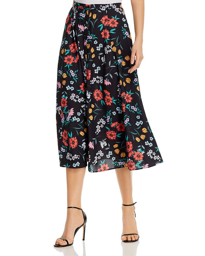 Yumi Kim Trinity Floral Print Midi Skirt In Garden At Dawn Black