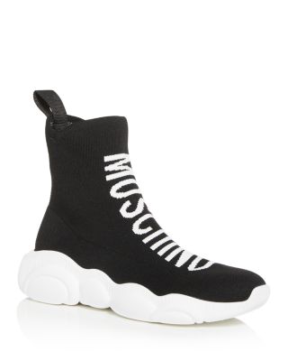 Logo Knit High-Top Sneakers 