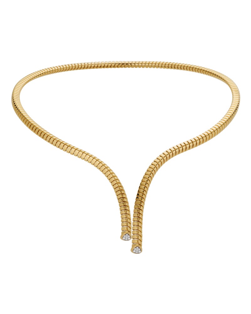 Marina B 18K Yellow Gold Trisolina Diamond Pave Necklace, 6.5 in White/Gold