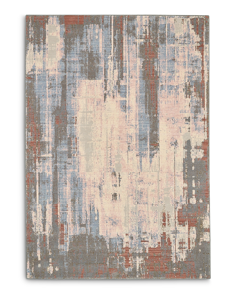 Nourison Artworks Atw05 Area Rug, 5'6 X 8' In Silver/ivory