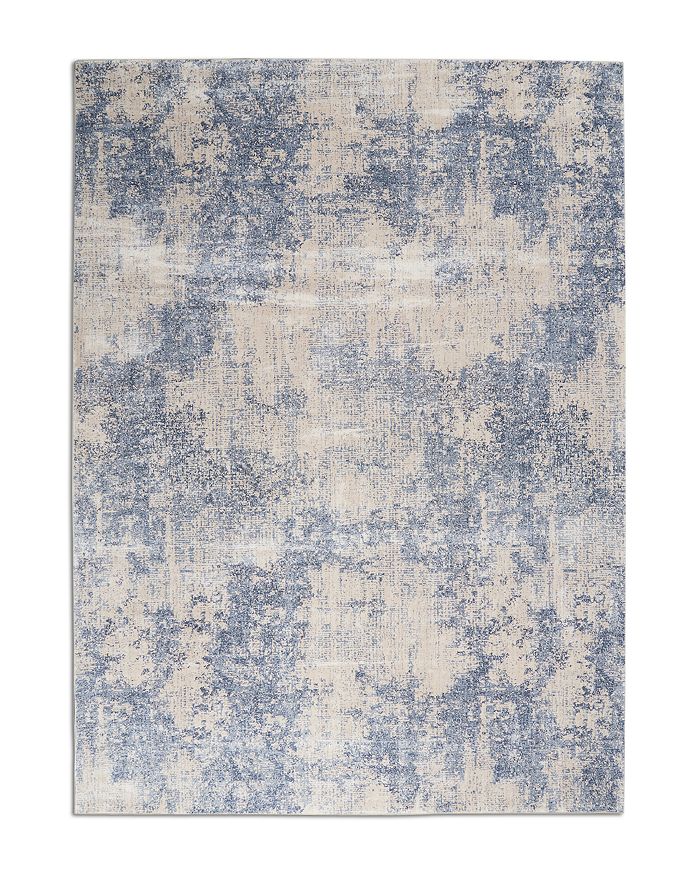 Nourison Silky Textures Sly01 Area Rug, 7'10 X 10'6 In Ivory/blue