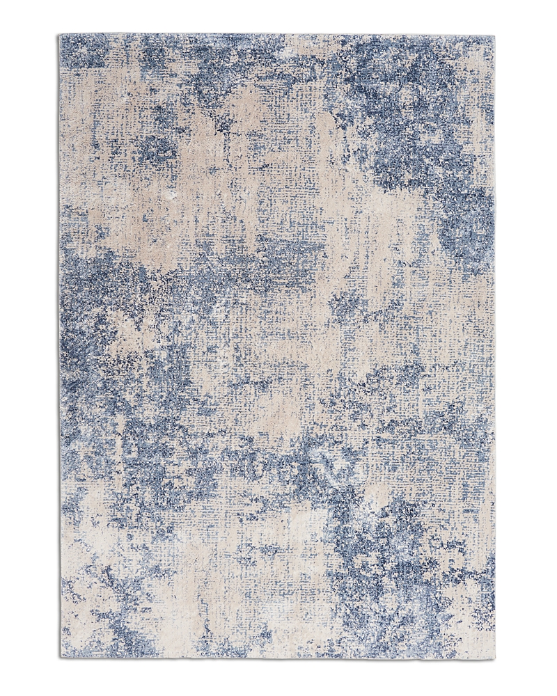 NOURISON NOURISON SILKY TEXTURES SLY01 AREA RUG, 5'3 X 7'3 SILKSLY01IVBLU063087