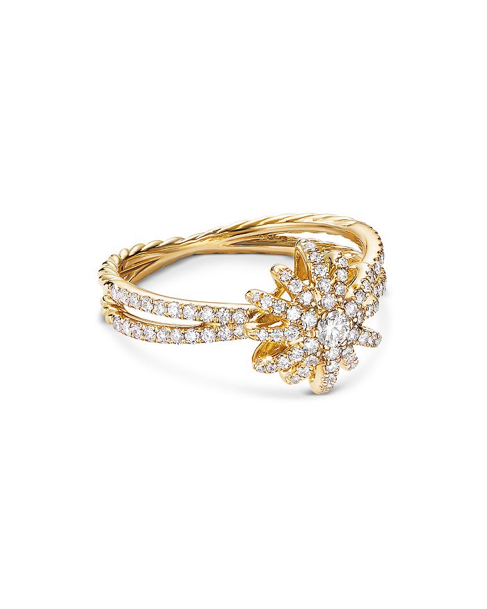 David Yurman - Pav&eacute; Diamond Starburst Ring in 18K Yellow Gold