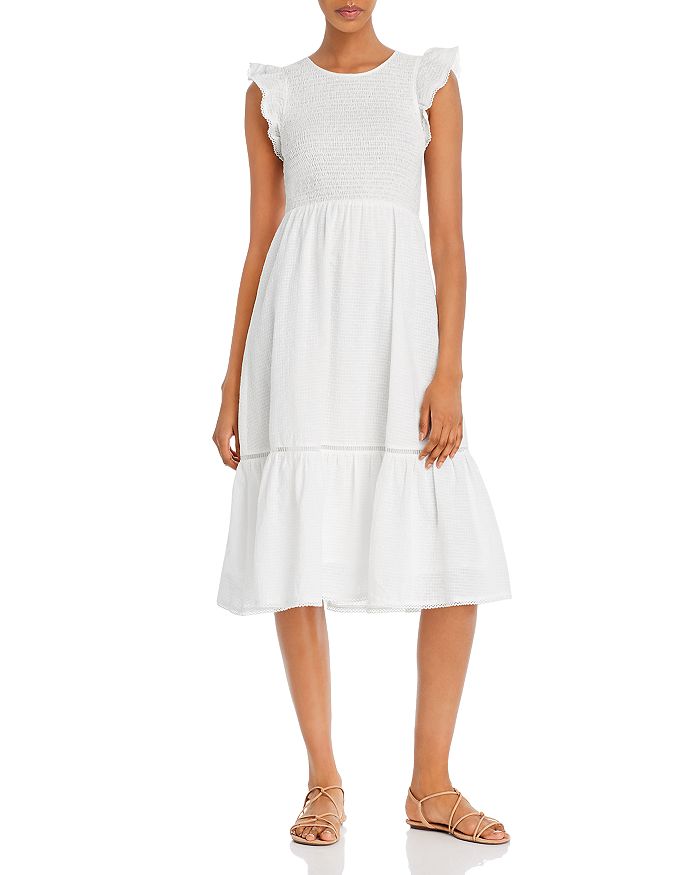 Lost and Wander Daffodil Cotton Smocked Midi Dress | Bloomingdale's