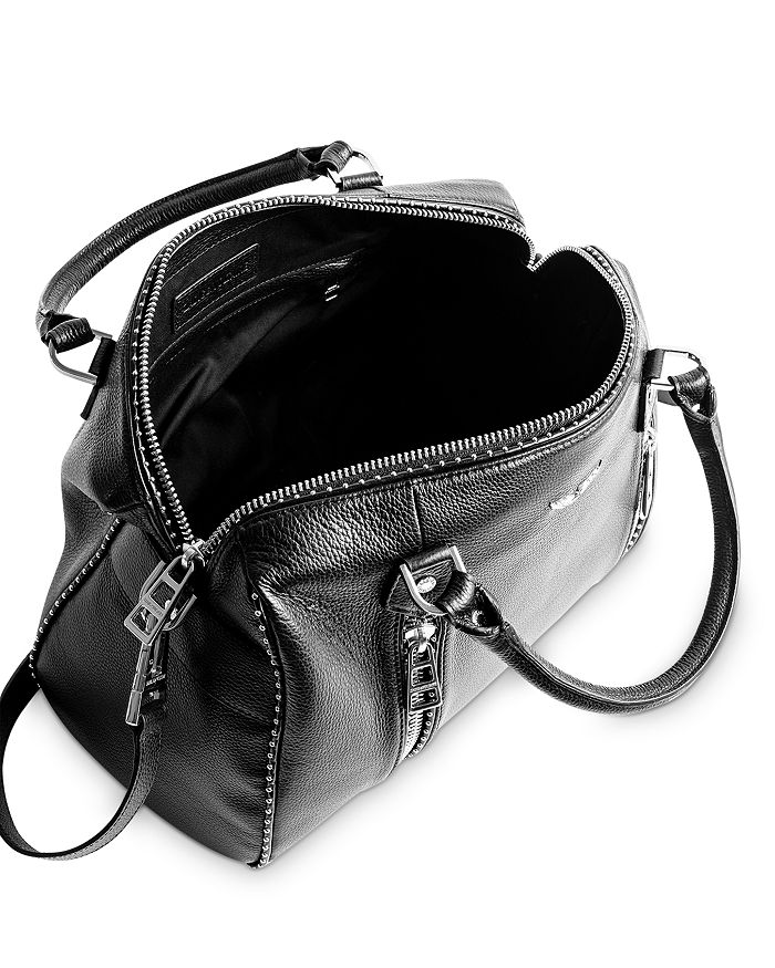 Zadig & Voltaire Sunny Medium Leather Bowling Bag In Black