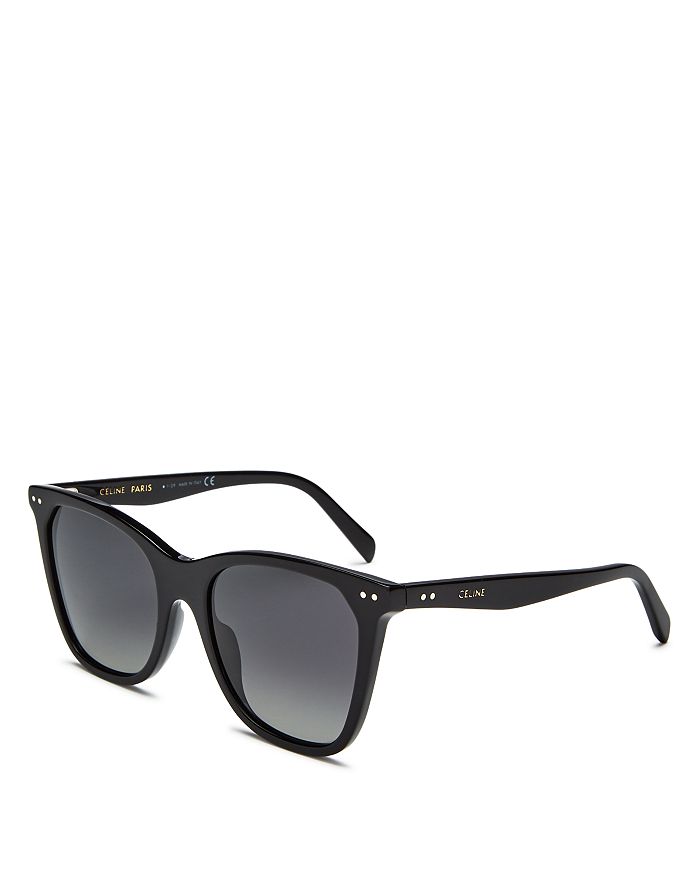 Celine Women's Polarized Square Sunglasses, 55mm In Black/ Smoke | ModeSens