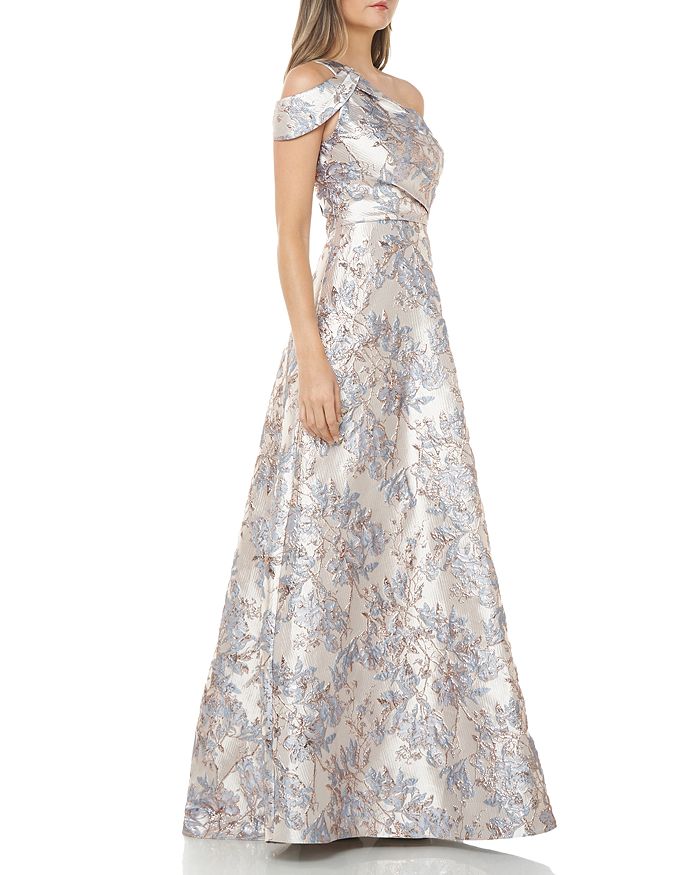 Carmen Marc Valvo Infusion One-shoulder Gown In French Blue | ModeSens