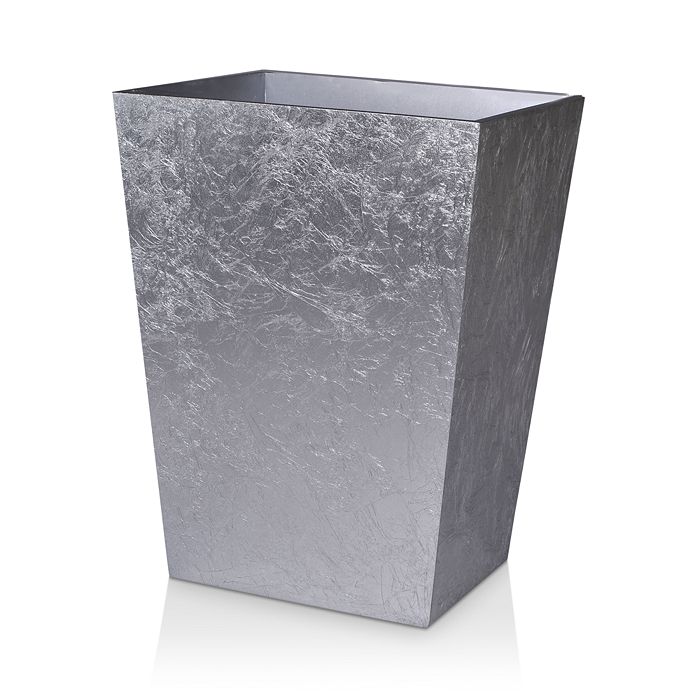 Mike And Ally Eos Silver Leaf Wastebasket