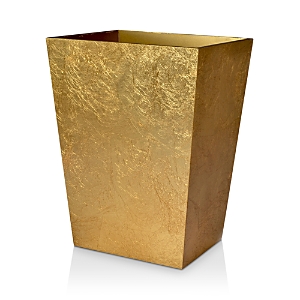 Mike And Ally Eos Silver Leaf Wastebasket In Gold